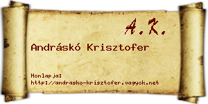 Andráskó Krisztofer névjegykártya