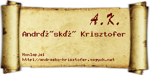 Andráskó Krisztofer névjegykártya