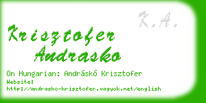krisztofer andrasko business card