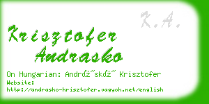 krisztofer andrasko business card